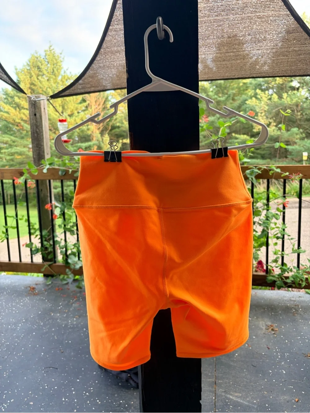 Alo High-Waisted Orange Women's Bike Shorts